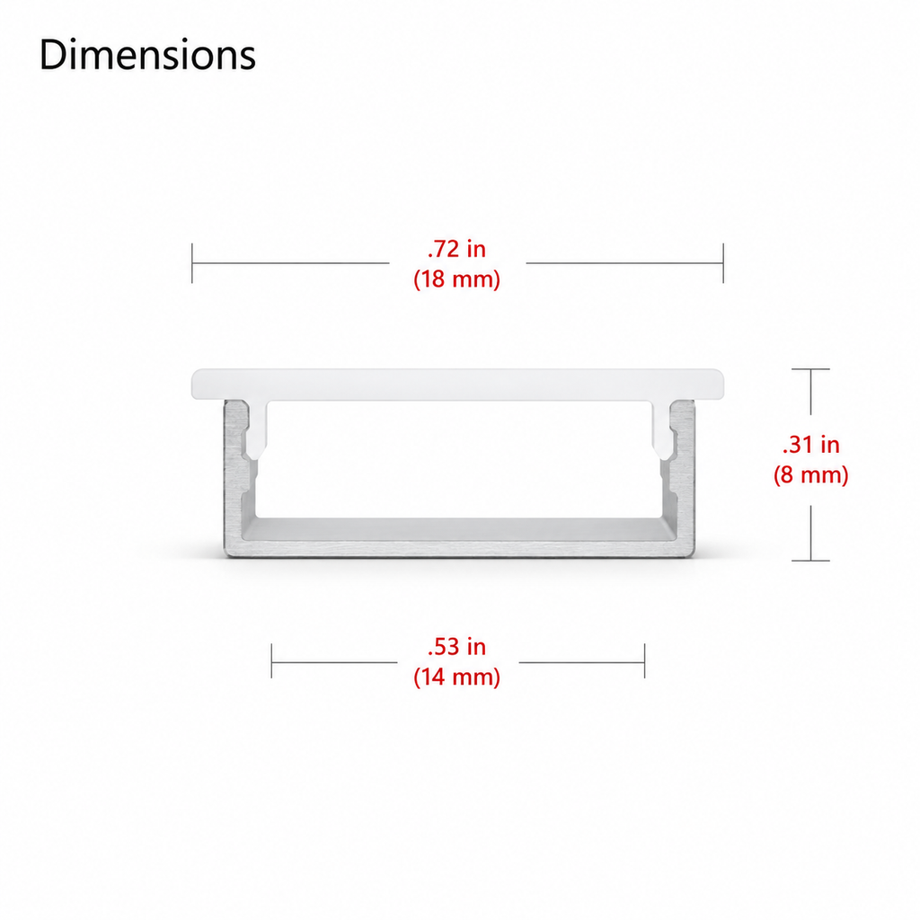 Recess 200 DIY | LED Aluminum Channel & Frosted Diffuser